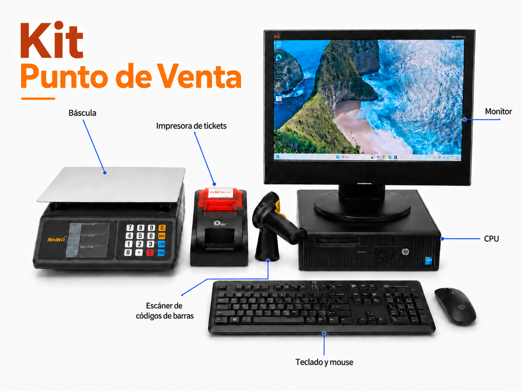 Kit Punto de Venta con Báscula Rhino 20 kg