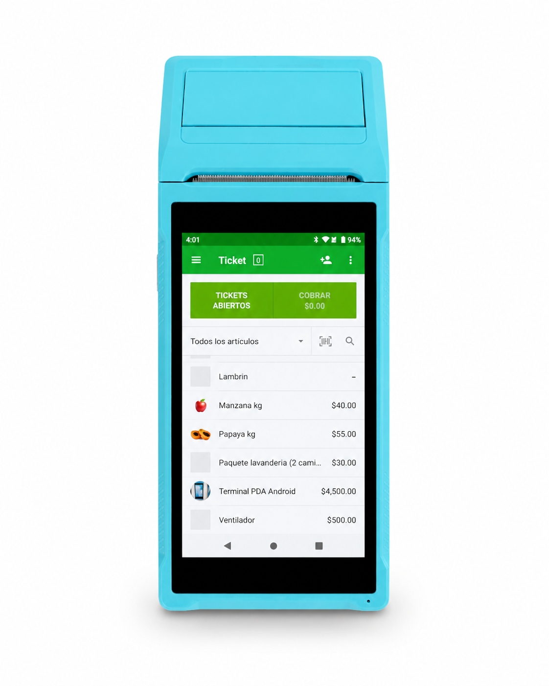 Terminal Punto de Venta Portátil con Impresora Integrada